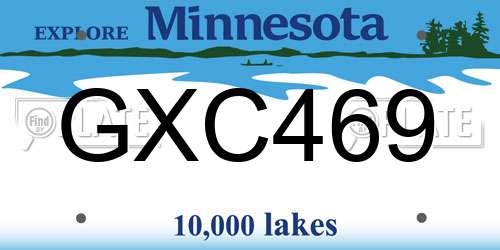 GXC469 Minnesota License Plate