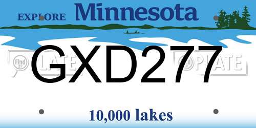 GXD277 Minnesota License Plate