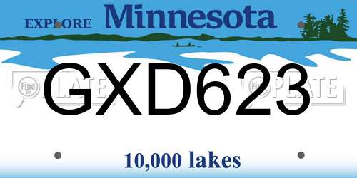 GXD623 Minnesota License Plate
