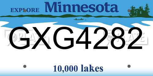 GXG4282 Minnesota License Plate