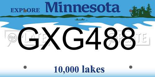 GXG488 Minnesota License Plate