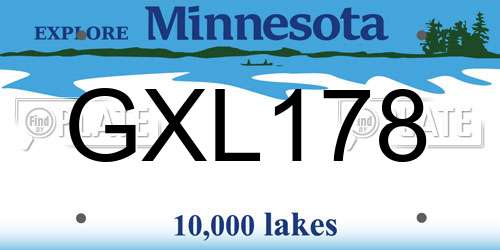 GXL178 Minnesota License Plate