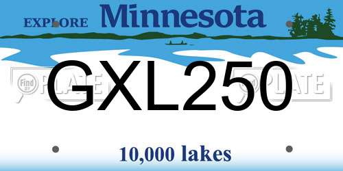 GXL250 Minnesota License Plate
