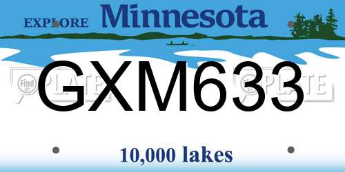 GXM633 Minnesota License Plate