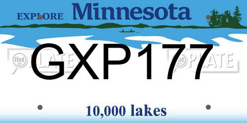 GXP177 Minnesota License Plate