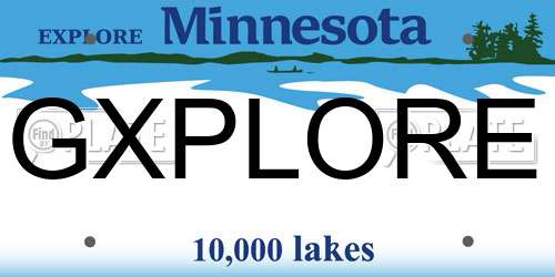GXPLORE Minnesota License Plate