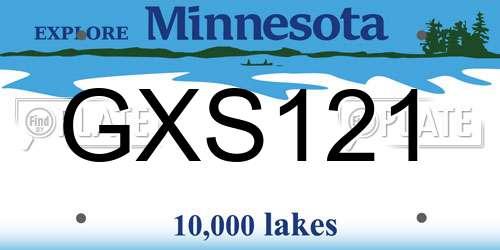 GXS121 Minnesota License Plate
