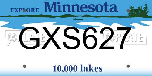 GXS627 Minnesota License Plate