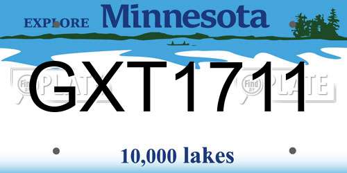 GXT1711 Minnesota License Plate