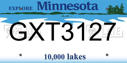 GXT3127 Minnesota License Plate