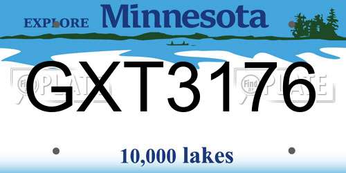 GXT3176 Minnesota License Plate