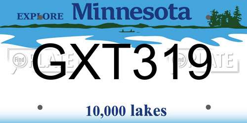 GXT319 Minnesota License Plate