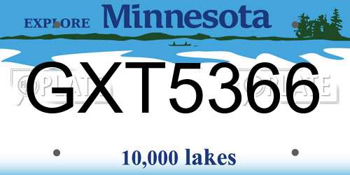 GXT5366 Minnesota License Plate