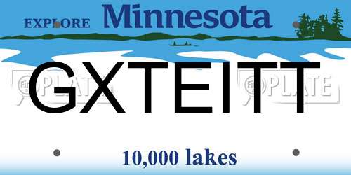 GXTEITT Minnesota License Plate