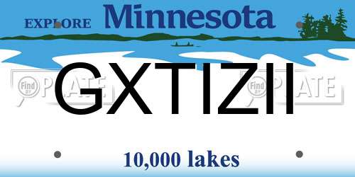 GXTIZII Minnesota License Plate