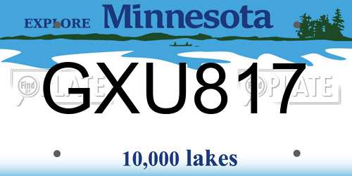 GXU817 Minnesota License Plate
