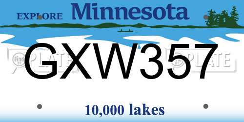 GXW357 Minnesota License Plate