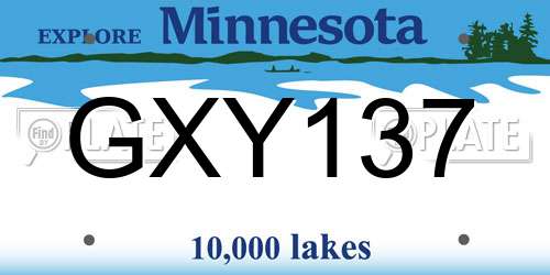 GXY137 Minnesota License Plate
