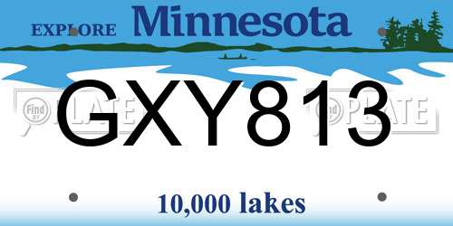 GXY813 Minnesota License Plate