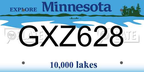 GXZ628 Minnesota License Plate