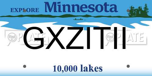GXZITII Minnesota License Plate