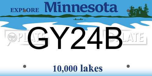GY24B Minnesota License Plate