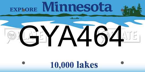 GYA464 Minnesota License Plate