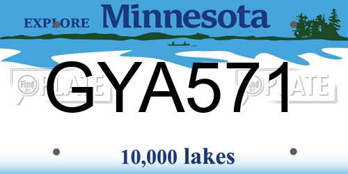 GYA571 Minnesota License Plate
