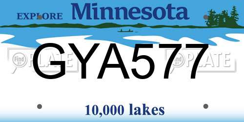 GYA577 Minnesota License Plate