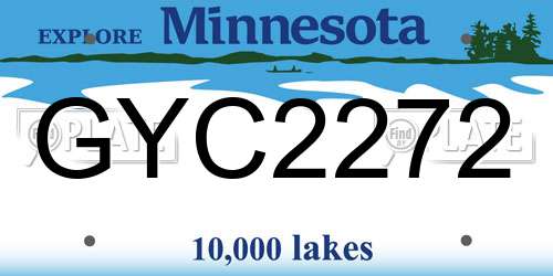 GYC2272 Minnesota License Plate