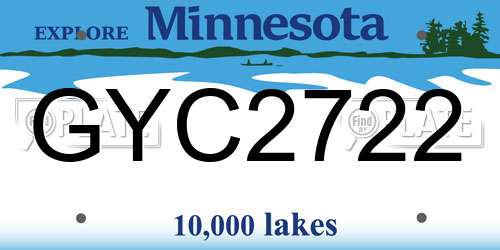 GYC2722 Minnesota License Plate