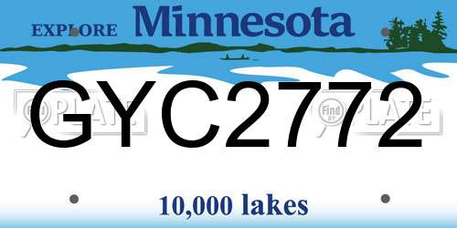 GYC2772 Minnesota License Plate
