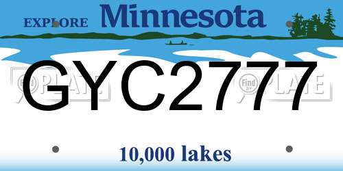 GYC2777 Minnesota License Plate