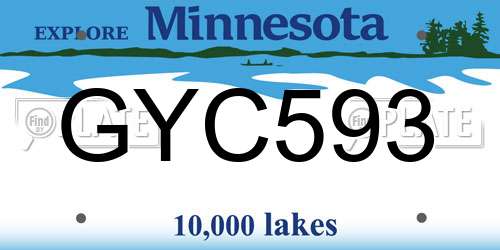 GYC593 Minnesota License Plate