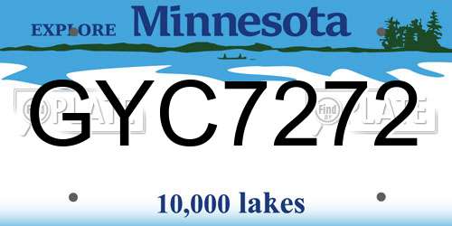 GYC7272 Minnesota License Plate