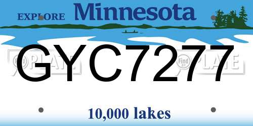 GYC7277 Minnesota License Plate
