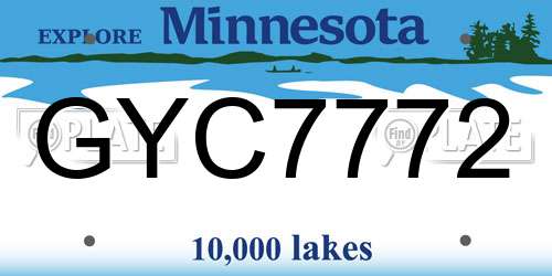 GYC7772 Minnesota License Plate