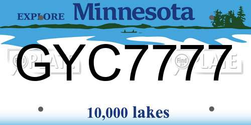 GYC7777 Minnesota License Plate