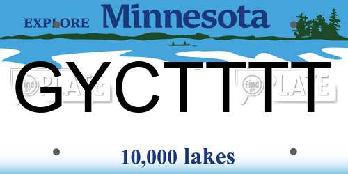GYCTTTT Minnesota License Plate