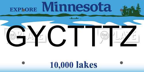 GYCTTTZ Minnesota License Plate