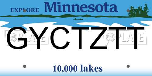GYCTZTT Minnesota License Plate