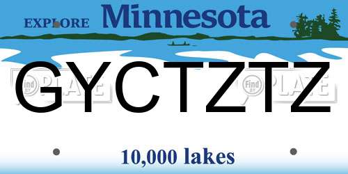 GYCTZTZ Minnesota License Plate
