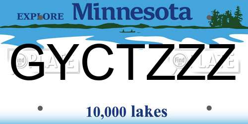 GYCTZZZ Minnesota License Plate