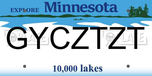 GYCZTZT Minnesota License Plate