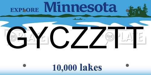 GYCZZTT Minnesota License Plate