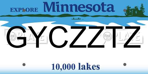 GYCZZTZ Minnesota License Plate