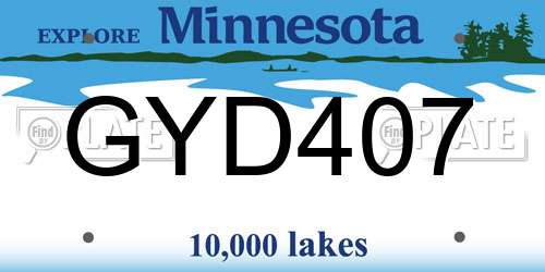 GYD407 Minnesota License Plate