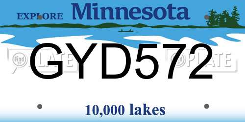 GYD572 Minnesota License Plate