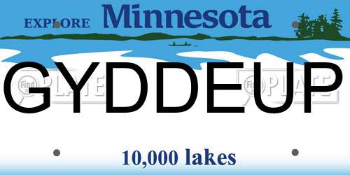 GYDDEUP Minnesota License Plate