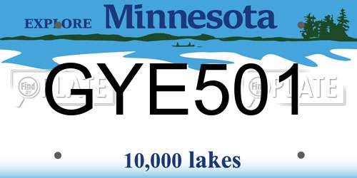 GYE501 Minnesota License Plate